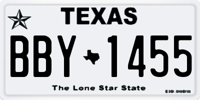 TX license plate BBY1455