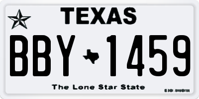 TX license plate BBY1459
