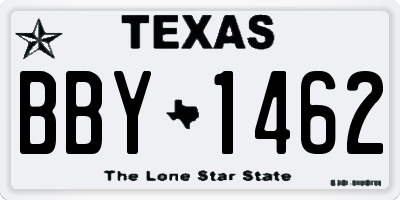TX license plate BBY1462
