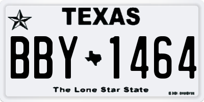 TX license plate BBY1464