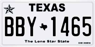 TX license plate BBY1465