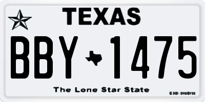TX license plate BBY1475