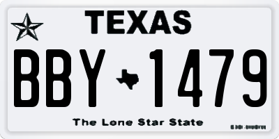 TX license plate BBY1479