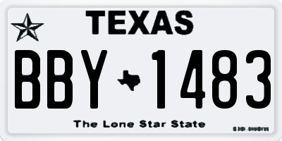 TX license plate BBY1483