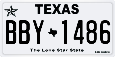 TX license plate BBY1486