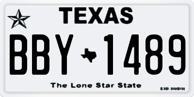 TX license plate BBY1489