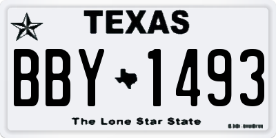 TX license plate BBY1493