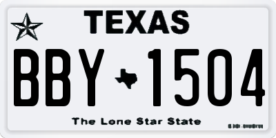 TX license plate BBY1504