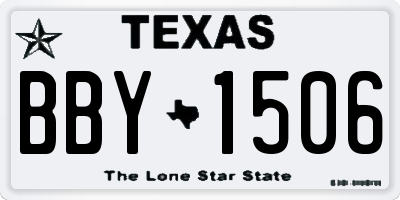TX license plate BBY1506