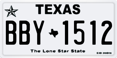 TX license plate BBY1512