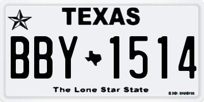 TX license plate BBY1514