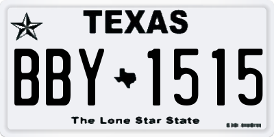 TX license plate BBY1515