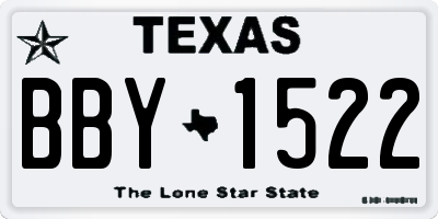 TX license plate BBY1522
