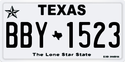 TX license plate BBY1523