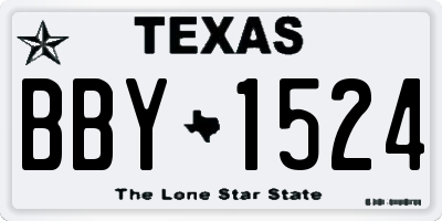 TX license plate BBY1524