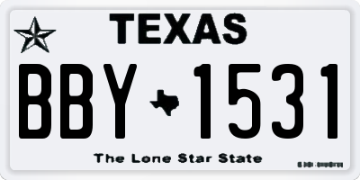 TX license plate BBY1531