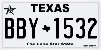TX license plate BBY1532