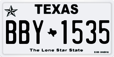 TX license plate BBY1535