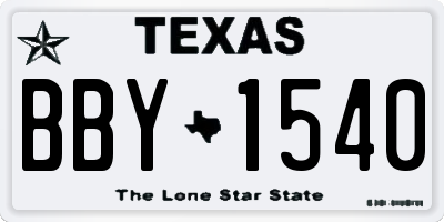 TX license plate BBY1540