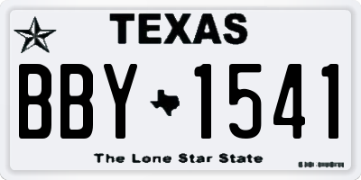 TX license plate BBY1541
