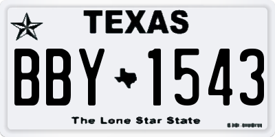 TX license plate BBY1543