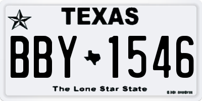 TX license plate BBY1546