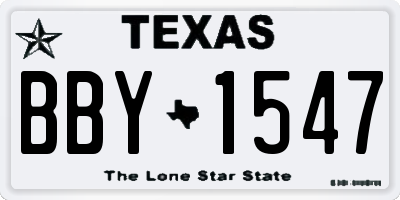 TX license plate BBY1547