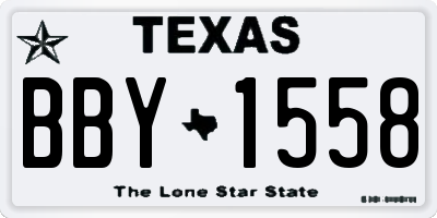 TX license plate BBY1558