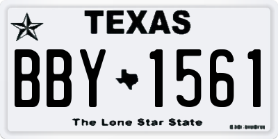 TX license plate BBY1561