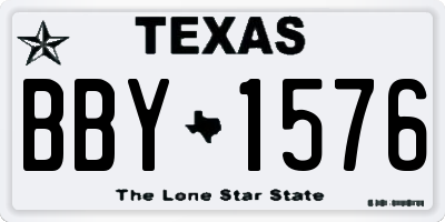 TX license plate BBY1576