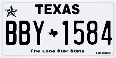 TX license plate BBY1584