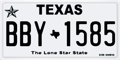 TX license plate BBY1585