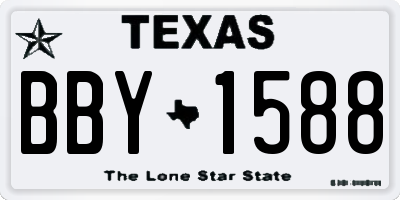 TX license plate BBY1588