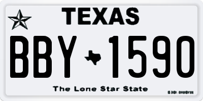 TX license plate BBY1590