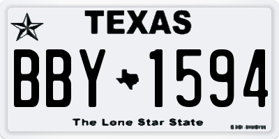 TX license plate BBY1594