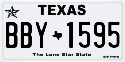 TX license plate BBY1595