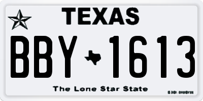 TX license plate BBY1613