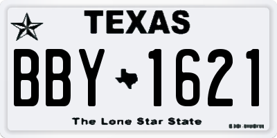 TX license plate BBY1621