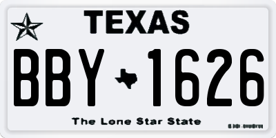 TX license plate BBY1626