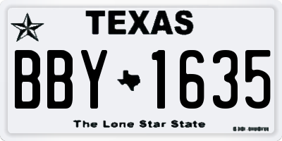 TX license plate BBY1635