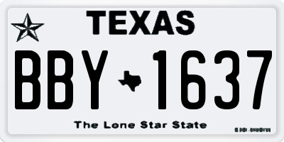 TX license plate BBY1637