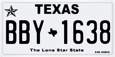 TX license plate BBY1638