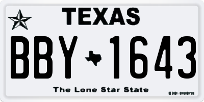 TX license plate BBY1643