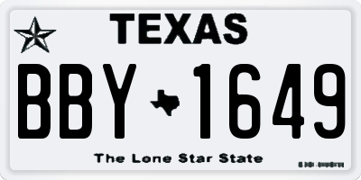 TX license plate BBY1649