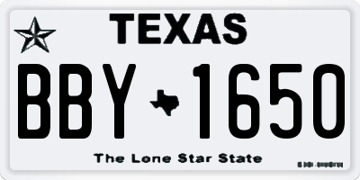 TX license plate BBY1650