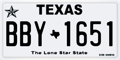 TX license plate BBY1651