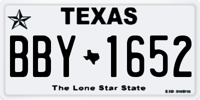 TX license plate BBY1652