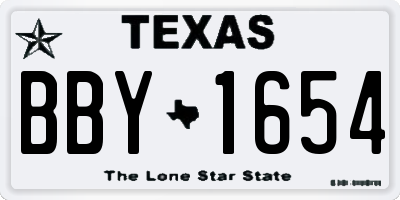 TX license plate BBY1654