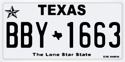 TX license plate BBY1663