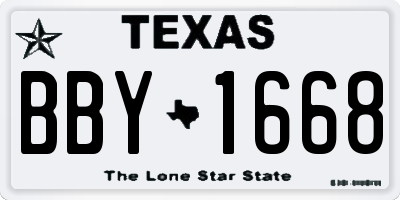 TX license plate BBY1668